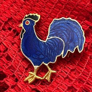 Blue Rooster Enamel Pin